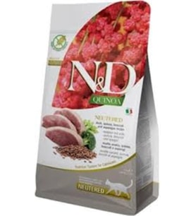 N&D Quinoa Ördekli, Kinoalı, Brokolili, Kuşkonmazlı Kısırlaştırılmış Kedi Maması 1,5 kg