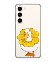 Samsung Galaxy S23 Uyumlu Tatlı Ördek Desenli Şeffaf Telefon Kılıfı