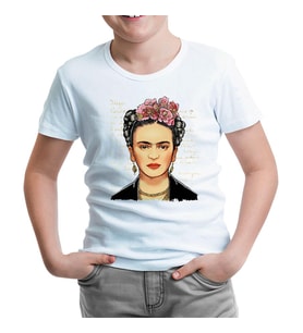 Frida Kahlo 1 Beyaz Çocuk Tshirt