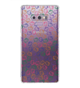 Samsung Galaxy Note 9  Kamera Korumalı Kapak Hello Kitty Tasarımlı  Şeffaf  Kılıf