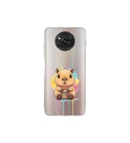 Poco X3 NFC ile Uyumlu Splash Kapibara Tasarımlı Şeffaf Silikon Kılıf