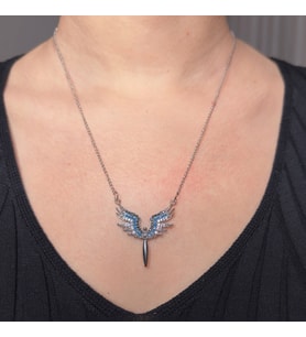 Sevgiliye Arkadaşa Anneye Kendine Hediye Takı Aksesuar Mikal Meleği Kolye ( Silver Renk )