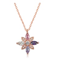 Gümüş Rose Mix Taşlı Umut Çiçeği Kolye
