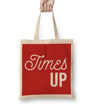 Times Up Caligraphy Font Bez Çanta Uzun Saplı