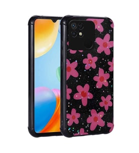Xiaomi Poco C40 Kılıf Simli Desenli Zore Popy Kılıf Çiçek