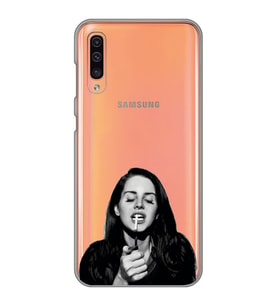 Samsung Galaxy A30S/A50/A50S Uyumlu Lana Del Rey Desenli Şeffaf Telefon Kılıfı