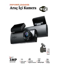 Araç İçi Kamerası DVR+Wİ-Fİ 1920/1080P Gece Görüşlü 170º Geniş Açı Algılama Sensör Araç İçi Kamera (Siyah)