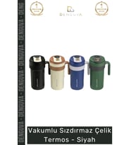 #Termos 304 Paslanmaz Çift Katmanlı Vakum İzolasyonlu Mat Sızdırmaz Dayanıklı Çelik Termos Siyah