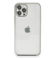 iPhone 12 Pro Kılıf Razer Lensli Silikon - Gümüş