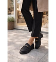 Kadın Nude Tokalı Loafer Ayakkabı
