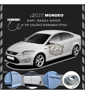 Ford Mondeo Oto Araç Kapı Koruma Fitili 5metre Parlak Gri Renk