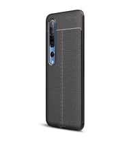 Xiaomi Mi 10 Pro Deri Görünümlü Silikon Siyah