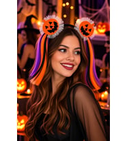 Halloween Bal Kabağı Taç Saç Bandı Siyah Turuncu Mor Cadılar Bayramı Kostüm Parti Saç Aksesuarı