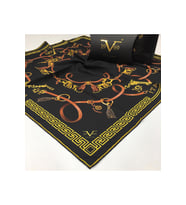 Kemer Püsküllü Desen Black Seri Twill Eşarp Eşarp Askısı ile Birlikte 90x90 cm S
