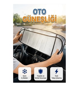 Katlanabilir Sünger İzolasyonlu Oto Güneşliği Metalize Alüminyum Kaplama Isı Yalıtımlı