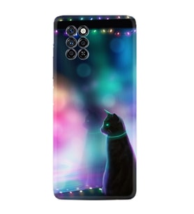 Hot 10 Play Kılıf Silikon Desen Özel Seri Window Cat 1787