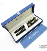 Waterman Expert Lake Siyah Altın Dolma Kalem + Roller Kalem Set  İsme Özel Kalem  Hediye Kalem