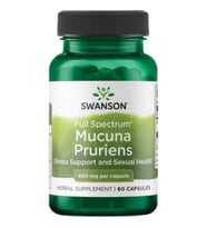Swanson, Tam Spektrumlu Mucuna Pruriens, 400 mg, 60 Kapsül (Yılbaşı Kırmızısı)