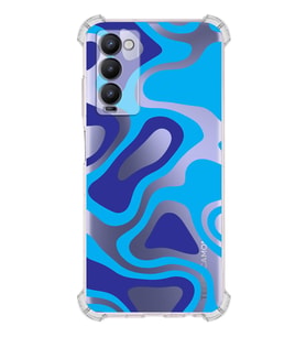 PrintiFy Tecno Camon 18 Uyumlu Köşe Korumalı Renkli Desen Tasarımlı Şeffaf Silikon Kılıf