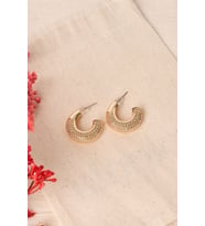 Elika Silver Kadın Altın Halka Bijuteri Küpe (Gümüş)