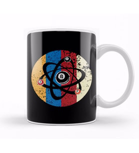 Billiards Ball Atom Science Pool Player Scientists Kupa Bardak Porselen