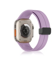 Apple Watch 10/11 42mm-38/40/41mm Kordon Magnetli Ayarlanır Silikon Kordon 2/3/4 (Lavanta)