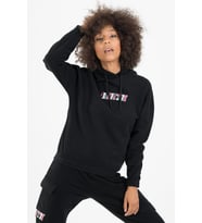 Maraton Comfort Kadın Kapüşonlu Siyah Sweatshirt