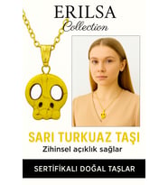 Sertifikalı Sarı Renkli İskelet Model Sarı Turkuaz Taşı Kolye – Enerji, Şans ve Dönüşüm Taşı (Çok Renkli)