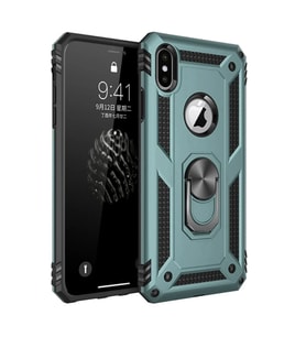iPhone XS Max Kılıf Sofya Yüzüklü Silikon Kapak - Yeşil