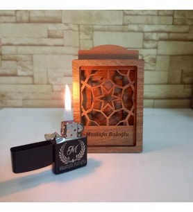 Kişiye Özel Ahşap Kutulu Metal Çakmak