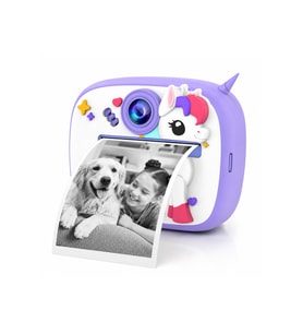 Termal Baskılı Çocuk Anında Baskı Fotoğraf Makinesi 1080P Çift Kameralı Ter