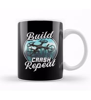 Build Crash Repeat Funny Drone Pilot Flying Pun Kupa Bardak Porselen