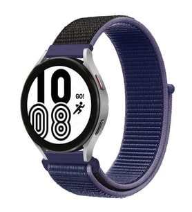 Samsung Galaxy Watch 3 45mm / Watch 46mm Kordon Hasır Band (Siyah-Mor)