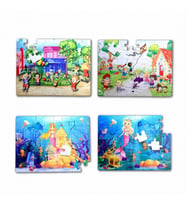 4 Set - 96 Parça Tox Oyun Parkı ve Deniz Kızı 5+ Keçe Yapboz - 5 Yaş Puzzle T040 T041