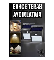 Mey İthalat® Solar Lamba Giriş, Bahçe Yol Avlu Hareket Sensörlü Led Parlak Gece Su Geçirmez