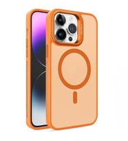 Coverzone iPhone 14 Plus ile uyumlu Kamera Lens Aparatl? Stand Olabilen Magsafe ile uyumlu Kamera Korumal? ?effaf Full Color Magnetic Wireless Telefon K?l?f? (Turuncu, iPhone 14 Plus)