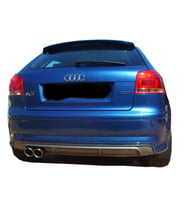 Audi A3 8P S3 2005 - 2008 2 Kapı Arka Tampon Eki - Difüzör (Plastik)