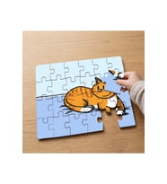 Sevimli Sarı Kedicik Tasarımlı 24 Parça Ahşap Çocuk Puzzle MPK0210