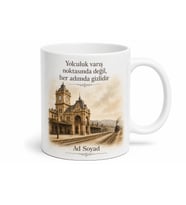 Gar Binası Temalı Baskılı Kupa Bardak Hediye Nostaljik Tren İstasyonu Tasarım