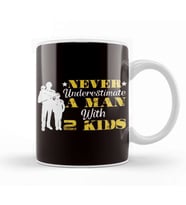 Man With Two Kids Papa Father Dad Daddy Stepdad Family Poppa Kupa Bardak Porselen