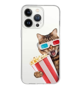 PrintiFy Apple  iPhone 13 Pro Max ile Uyumlu 1mm Slim Fit Kedi 1 050b Baskılı Şeffaf  Kılıf