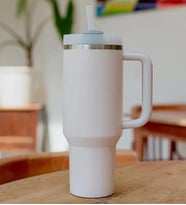 Pipetli Çelik Termos 1180 ml (Beyaz)