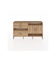 Arges Konsol 4 Raflı 3 Çekmeceli 2 Kapaklı 176x30x99 Çam-Çam