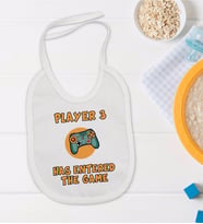 BK Kids Player 3 Tasarımlı Beyaz Bebek Mama Önlüğü-1