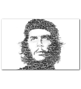 Cakatablo  Ernesto Che Guevara Yazılı Portre MDF Tablo