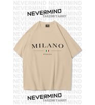 Unisex Baskılı Oversize %100 Pamuk T-shirt (Bej)