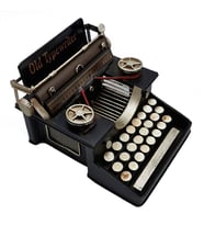El Yapımı Metal Vintage Dekoratif Daktilo - Kumbara - Retro Hediyelik Eşya