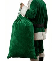 Yeşil Noel Baba Hediye Çuvalı Büyük Boy (70X100 cm)