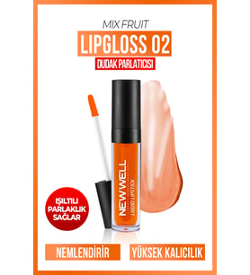 New Well Mix Fruit Lipgloss 02-Karışık Meyve  Aromalı Dudak Parlatıcısı 8 ML