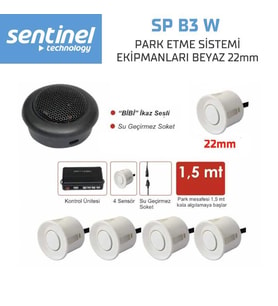 Sentinel Park Sensörü Ses İkazlı 22mm Beyaz